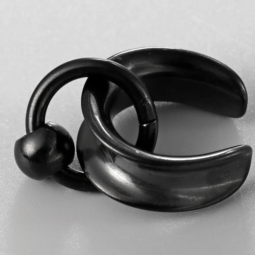 1 pair Ear Gauges with 1 ring 1 ball Hypoallergenic 316 earrings weight Stainless Steel Ear Stretchers Plus Tunnels (0G-1") 8mm-25mm 00G Body Piercing Jewelry