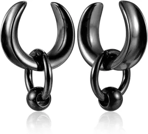 1 pair Ear Gauges with 1 ring 1 ball Hypoallergenic 316 earrings weight Stainless Steel Ear Stretchers Plus Tunnels (0G-1") 8mm-25mm 00G Body Piercing Jewelry