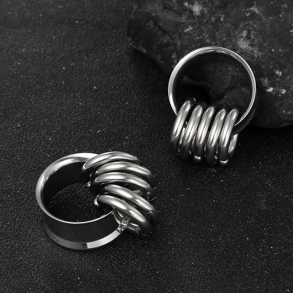 1 pair Rings Ear Gauges Hypoallergenic 316 rings ear weight Stainless Steel Ear Stretchers Plus Tunnels (0G-1") 8mm-25mm 00G Body Piercing Jewelry