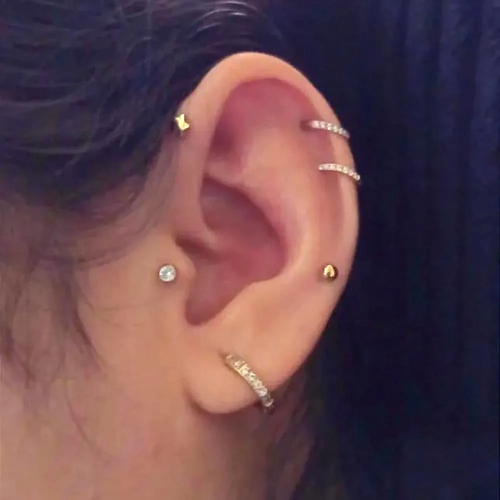10 PCS Septum Rings Hoop with CZ, 16G/1.2*(6-8-10)mm earrings Surgical Stainless Steel ear gauges weight,Segment Nose Rings, Cartilage Clicker Hoop Earrings for Rook, Daith, Tragus,Gold Silver
