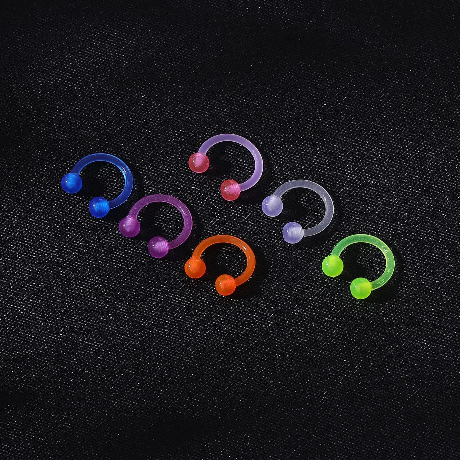 14g 16g Clear Nose Septum Rings Retainer, Plastic Nose Rings for Work Surgery, Horseshoe Smiley Piercing Jewelry, Clear Piercing Retainer for Eyebrow Daith Rook Tragus Helix Piercing Jewelry