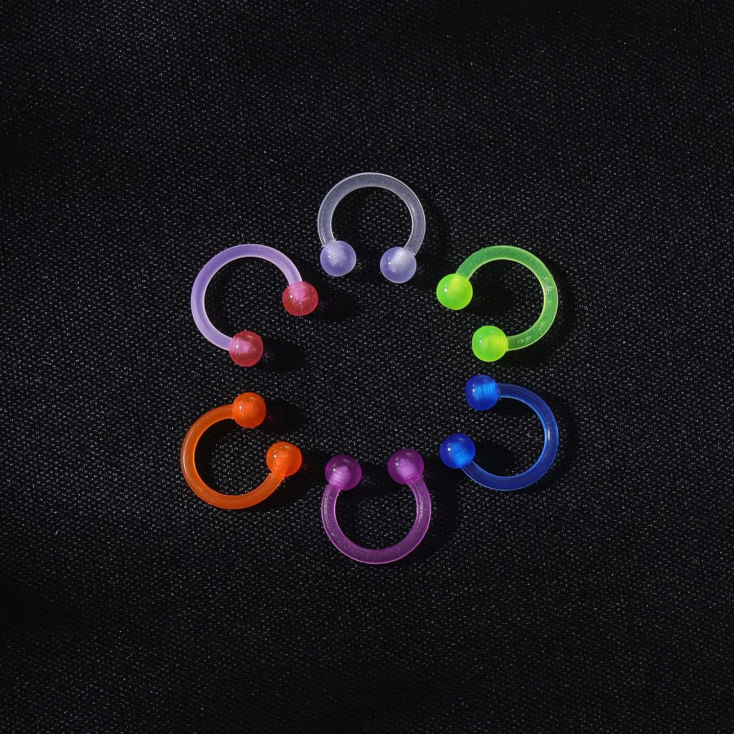 14g 16g Clear Nose Septum Rings Retainer, Plastic Nose Rings for Work Surgery, Horseshoe Smiley Piercing Jewelry, Clear Piercing Retainer for Eyebrow Daith Rook Tragus Helix Piercing Jewelry