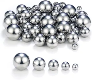 14G 3mm 4mm 5mm 6mm 8mm Externally Threaded 316L Surgical Steel Replacement Balls Barbell Tongue Nipple Belly Button Ring Earring Horseshoe Septum Eyebrow Piercing Balls for Women Men 50pcs