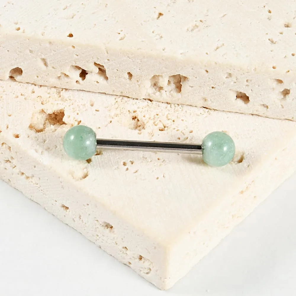 14G Turquoise Crystal Ball Nipple Rings for Women Stainless Steel Nipplerings Tongue Rings Studs Nipple Straight Barbell Body Piercing Jewelry Hypoallergenic
