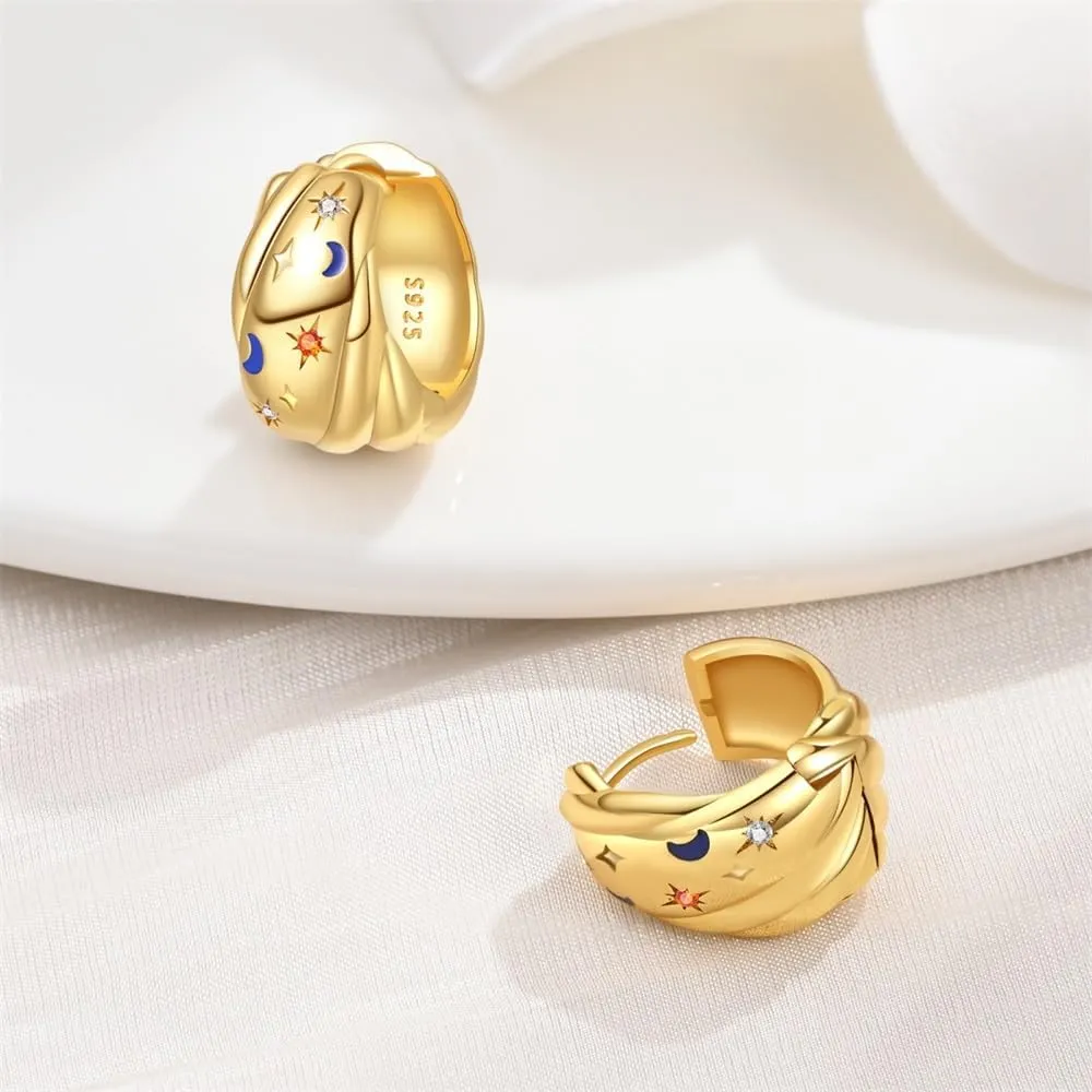 14K Gold Plated Women's Hoop Earrings  Trendy Pearl Dangling Earrings with Minimalist Dangle Design, Lightweight Hypoallergenic S925 Sterling Silver Jewelry for Christmas Gifts, Everyday Earrings