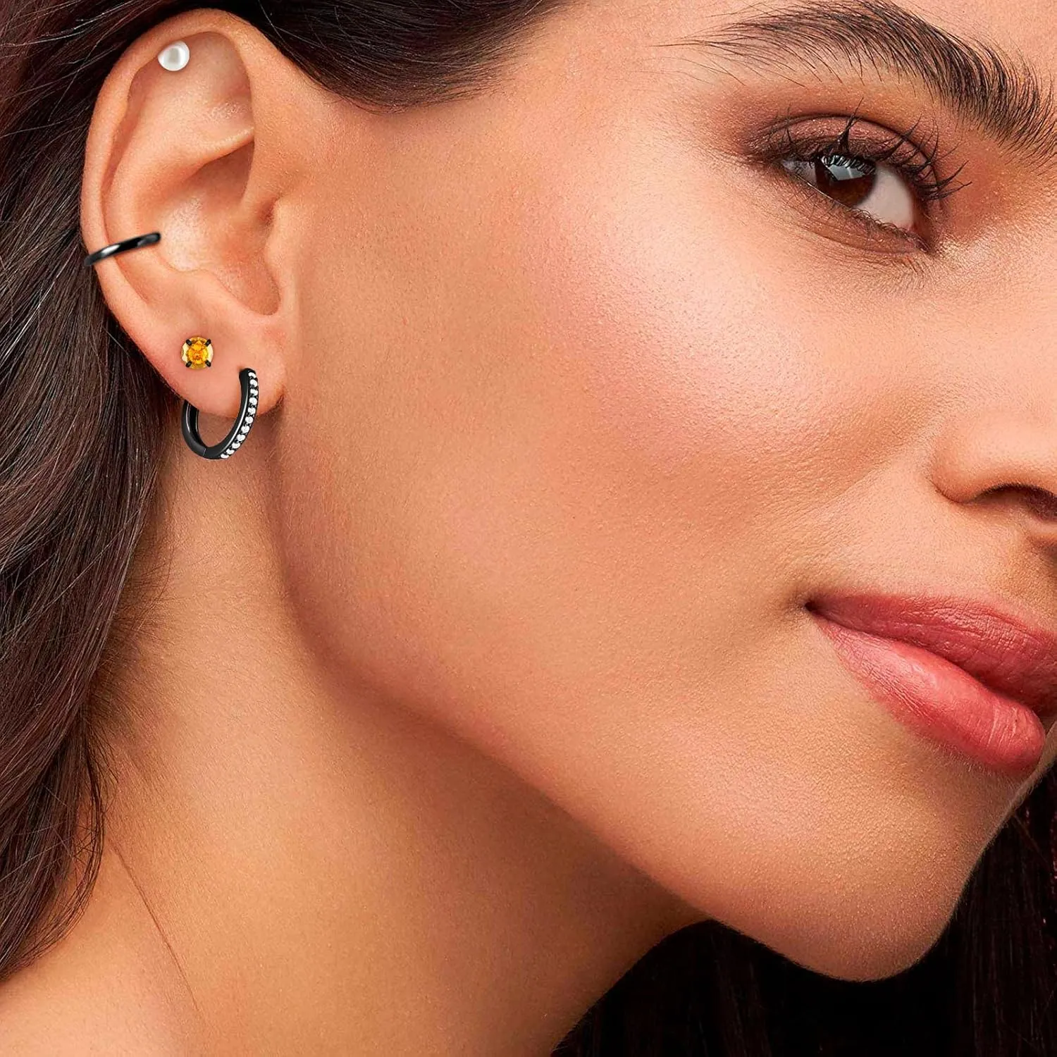 15 Pairs Earrings for Men, Stainless Steel Mens Stud Earrings Set Hypoallergenic Cross Dangle Hoop Earrings Fashion Piercing Jewelry Gift for Men Women