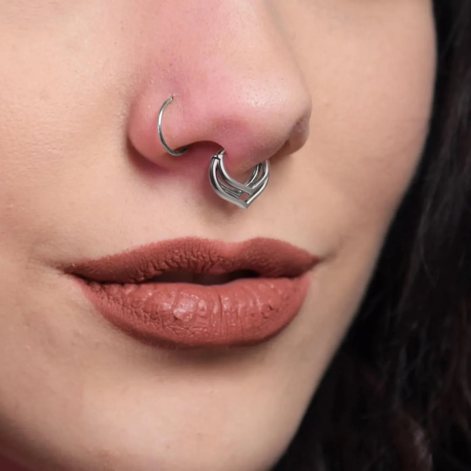 16G 8mm/10mm Nose Rings Hoops Surgical Steel Septum Rings Hoops Hinged Segment Nose Cartilage Clicker Hoop Earrings Piercing Rings for Piercing Rings for Women Men Gold Silver