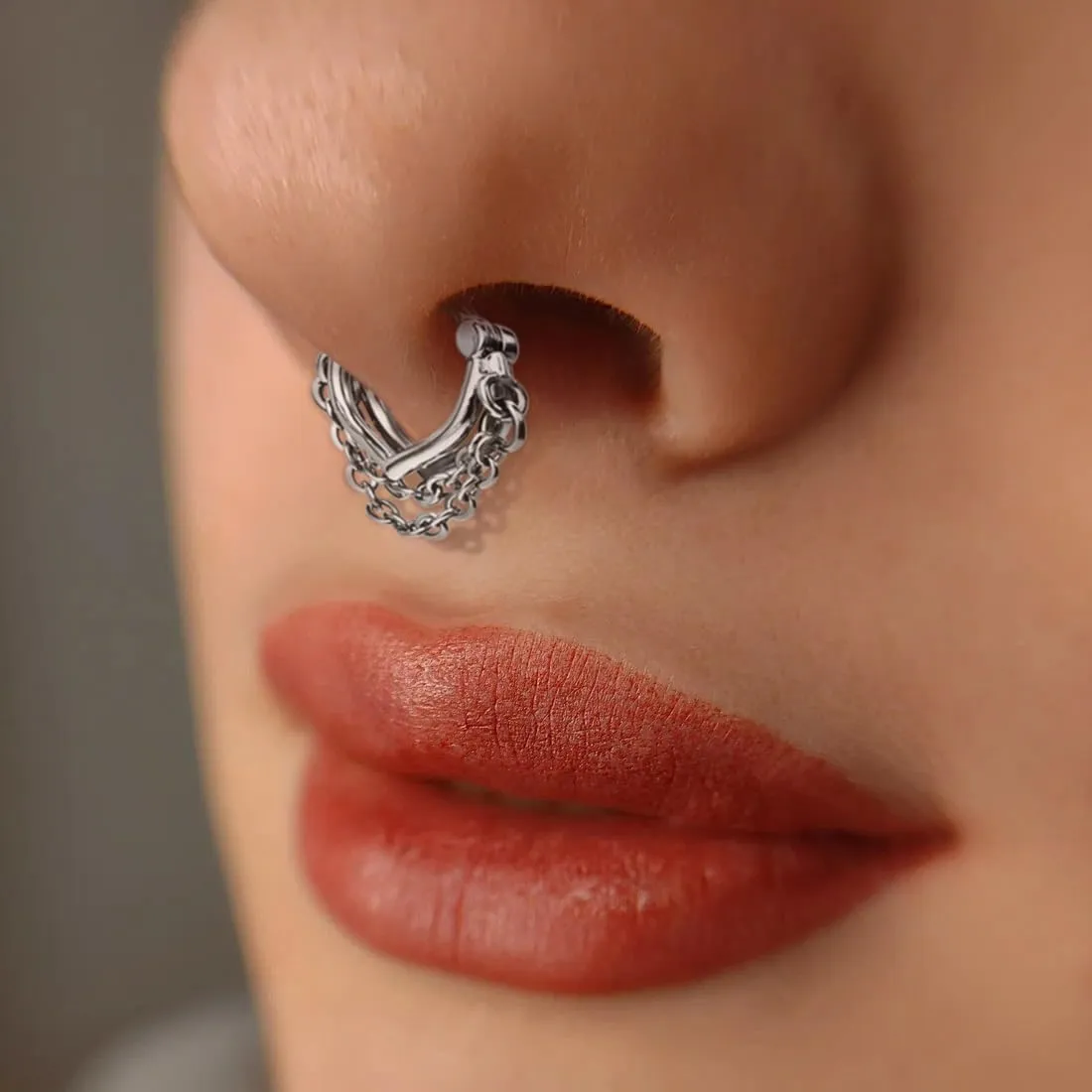 16G 8mm/10mm Nose Rings Hoops Surgical Steel Septum Rings Hoops Hinged Segment Nose Cartilage Clicker Hoop Earrings Piercing Rings for Piercing Rings for Women Men Gold Silver