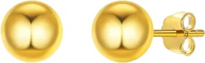 18K Gold Plated Sterling Silver Stud Earring Large 7mm Round Ball Stud Earrings Gold Earrings for Women Sensitive Ear