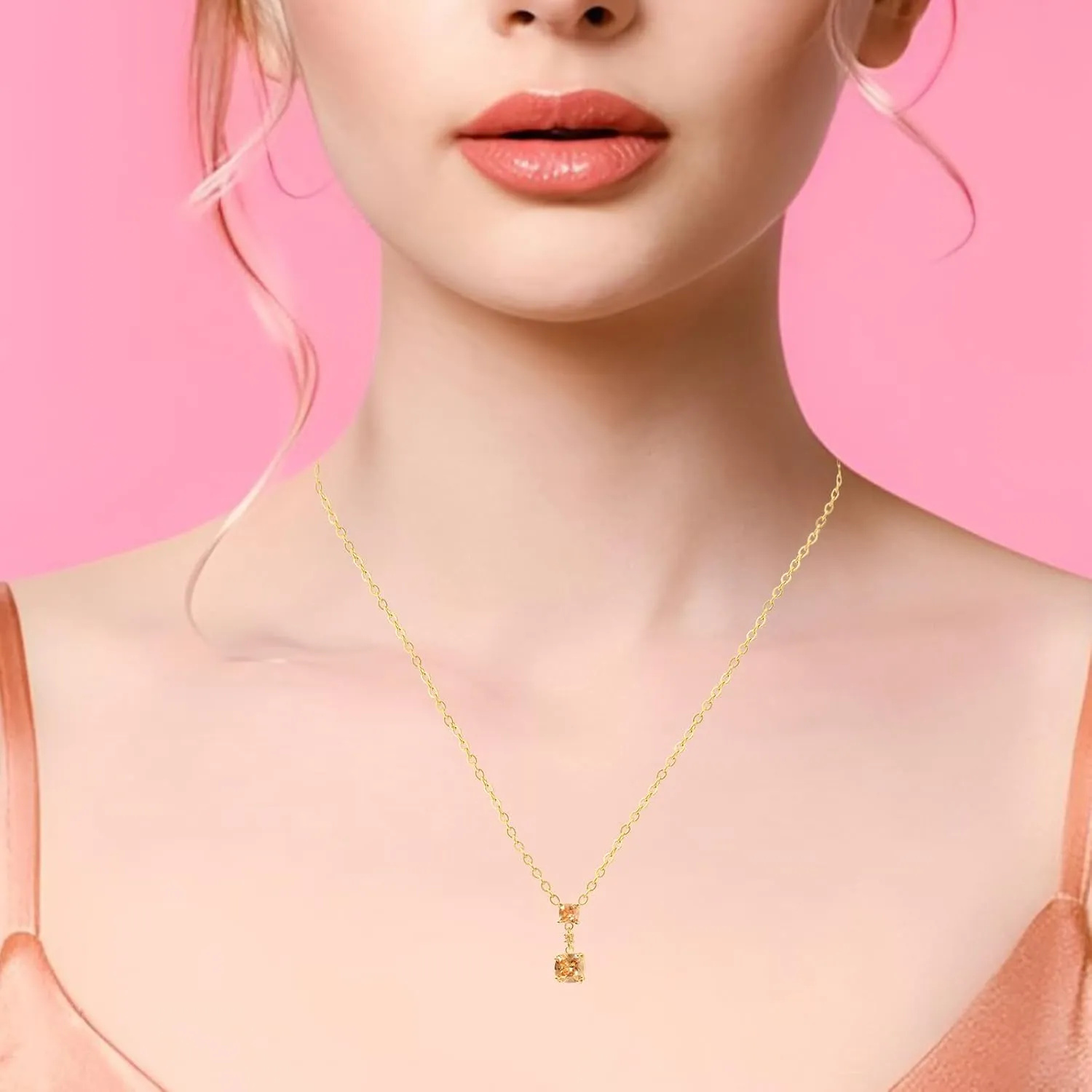 18k/14k Gold Plated Jewelry Set for Women 4/2 Pcs Emerald-cut/Heart/Cushion-cut Cubic Zirconia Necklace Earring Bracelet Anklet Set Birthstone Jewelry Wife Mother Wedding Prom Birthday Gift