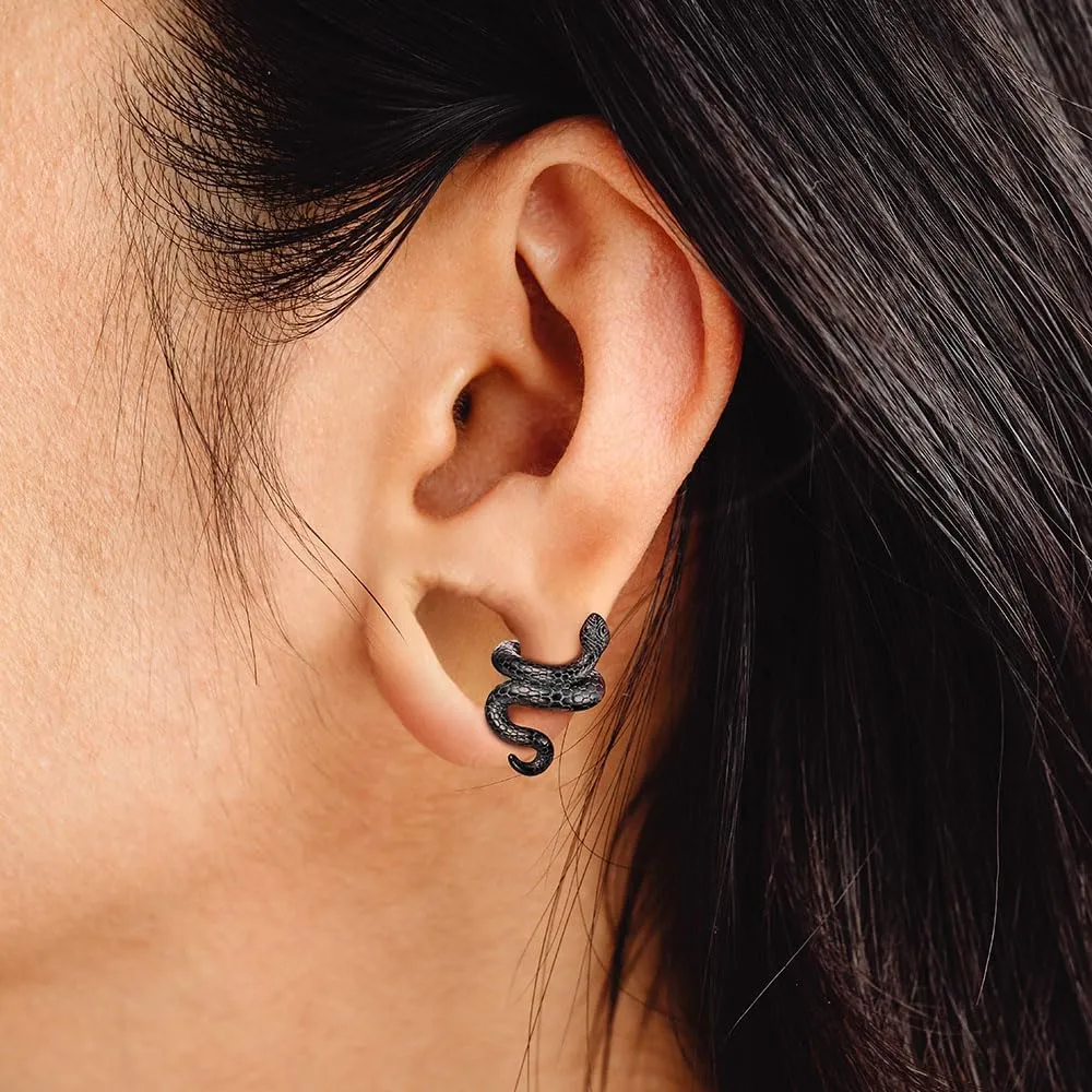 2 PCS Snake Ear Weights Lobes Clip Plugs Gauges, Hypoallergenic 316 Stainless Steel Tunnels for Body Jewelry Women Men