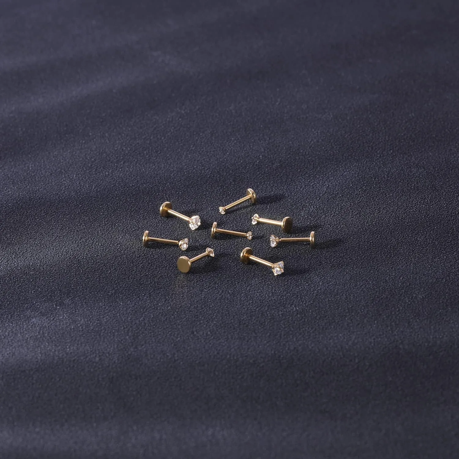 20G 18G 16G 6mm Threadless Push in Nose Stud Rings for Women Men Stainless Steel Nose Studs Nostril Piercing Jewelry CZ Nose Rings Studs1.5MM 2MM 2.5MM 3MM 8Pcs Black Silver 14K Gold Filled
