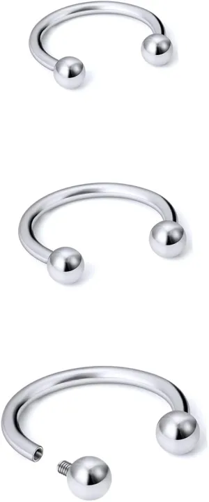 20g/18g/16g G23 Titanium Internally Threaded Nose Septum Horseshoe Hoop Earring Eyebrow Tragus Helix Daith Lip Rings Piercing Jewelry