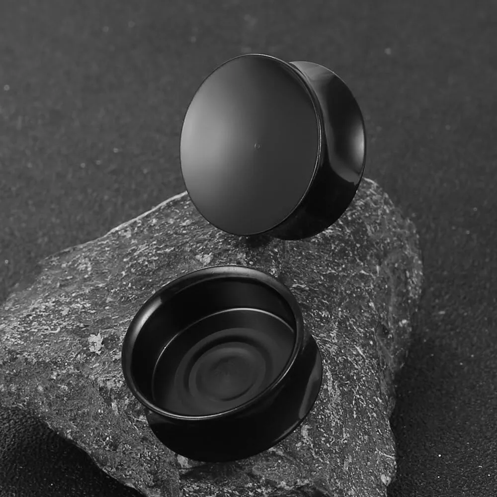 2PCS 8mm-25mm (0G-1") Concave Ear Gauges Ear Plugs Gauges Tunnels for Stretched Ears Hypoallergenic 316 Stainless Steel Ear Body Piercing Jewelry for Women Men