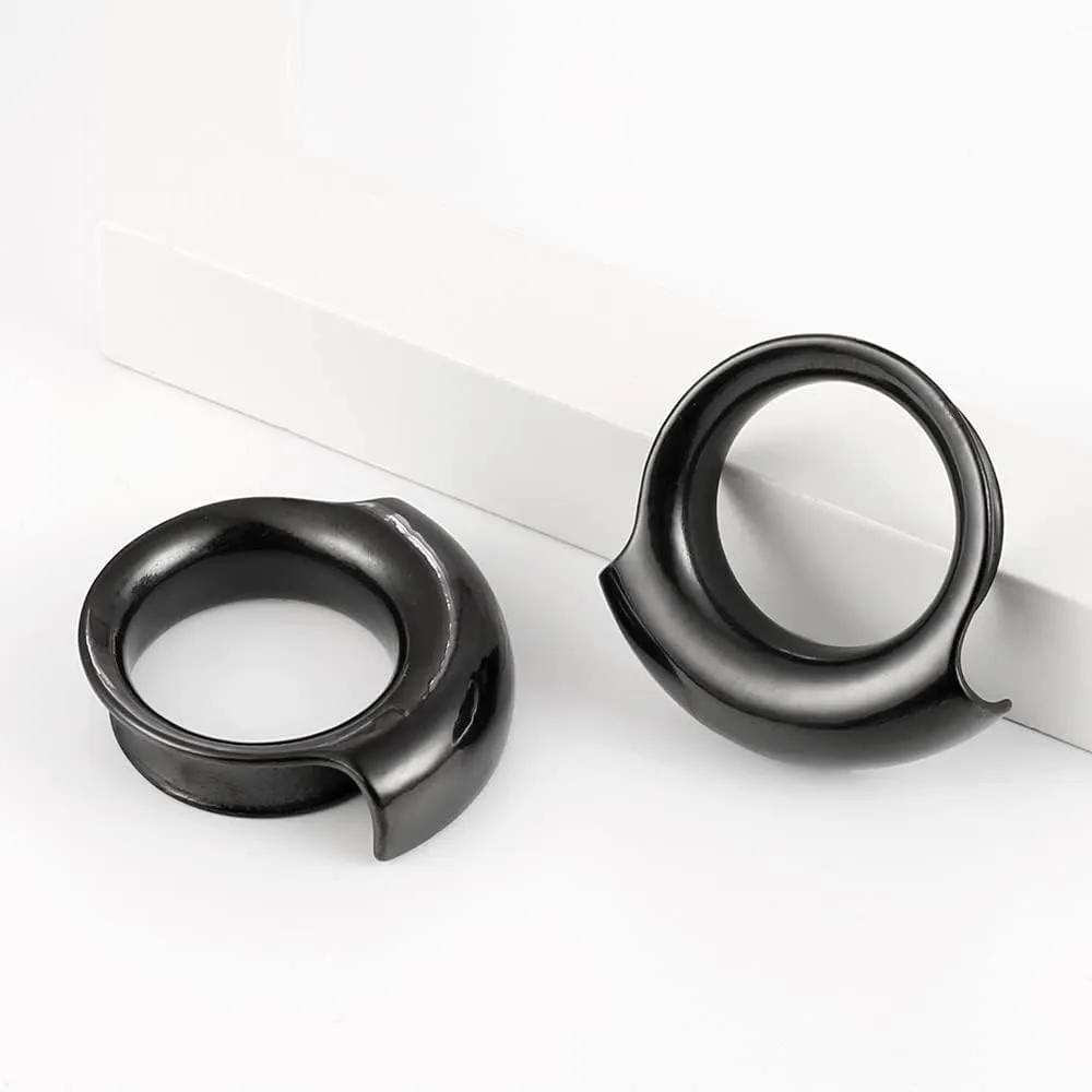 2PCS Ear Plugs Gauges for Stretched Ears Hypoallergenic 316 Stainless Steel Ear cuff Tunels 8mm-25mm (0G-1") Body Piercing Jewelry for Women Men