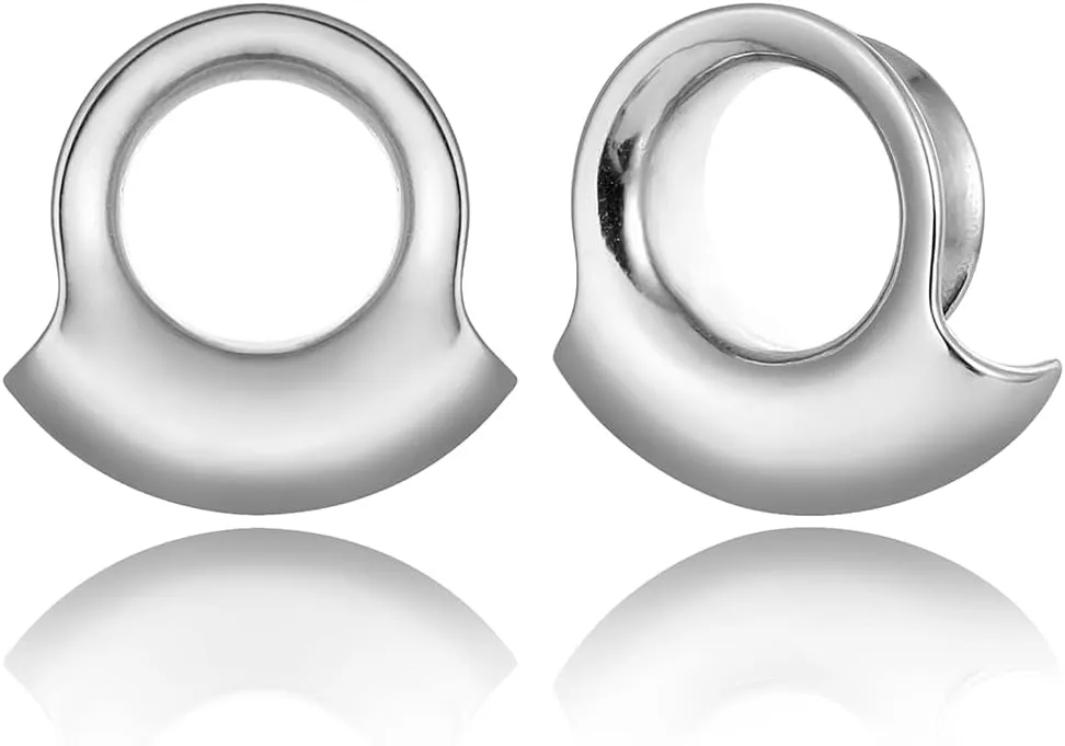 2PCS Ear Plugs Gauges for Stretched Ears Hypoallergenic 316 Stainless Steel Ear cuff Tunels 8mm-25mm (0G-1") Body Piercing Jewelry for Women Men