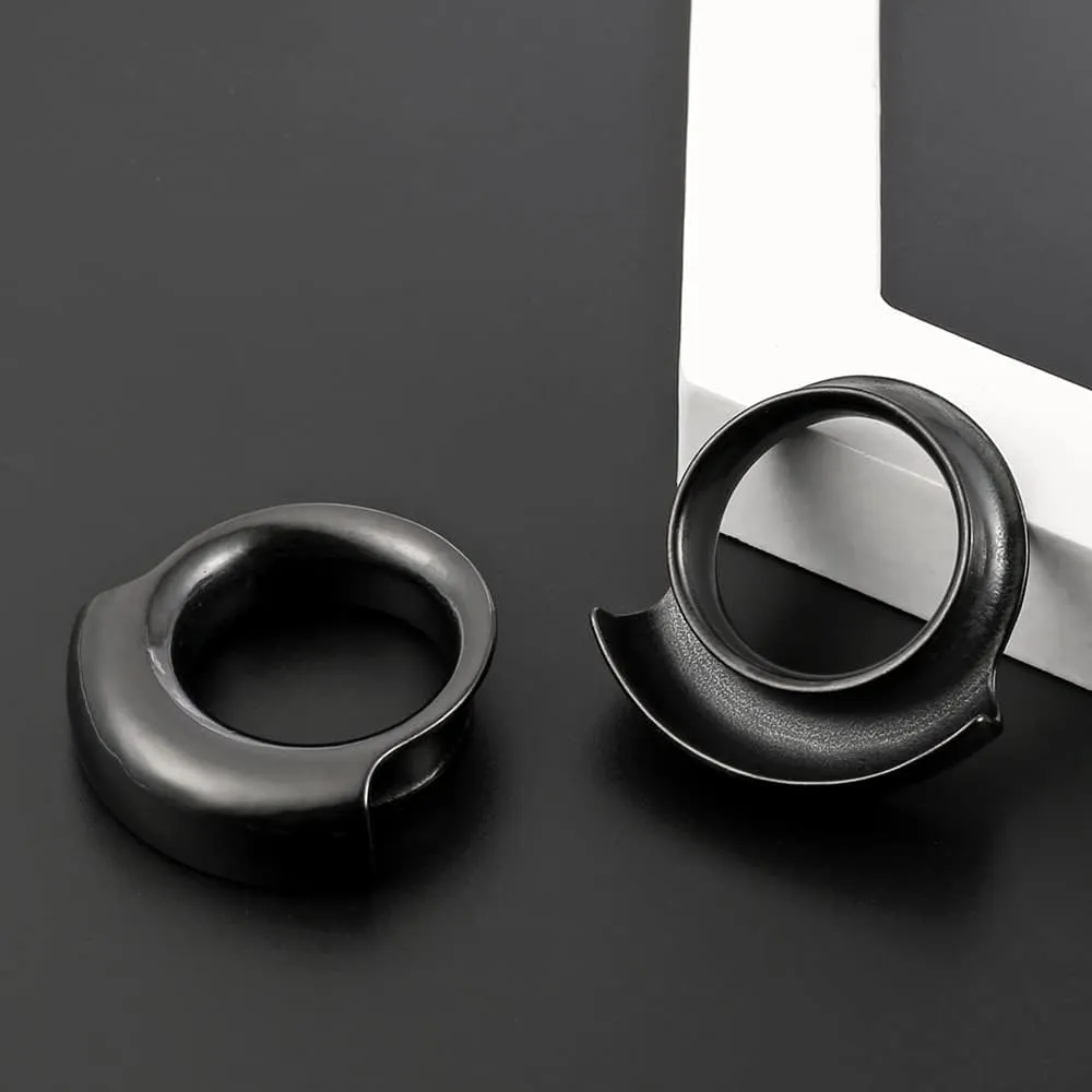 2PCS Ear Plugs Gauges for Stretched Ears Hypoallergenic 316 Stainless Steel Ear cuff Tunels 8mm-25mm (0G-1") Body Piercing Jewelry for Women Men