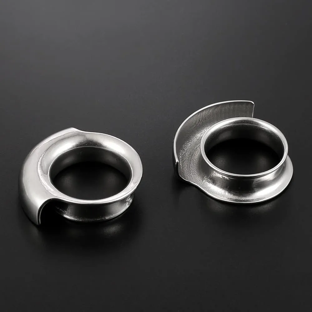 2PCS Ear Plugs Gauges for Stretched Ears Hypoallergenic 316 Stainless Steel Ear cuff Tunels 8mm-25mm (0G-1") Body Piercing Jewelry for Women Men