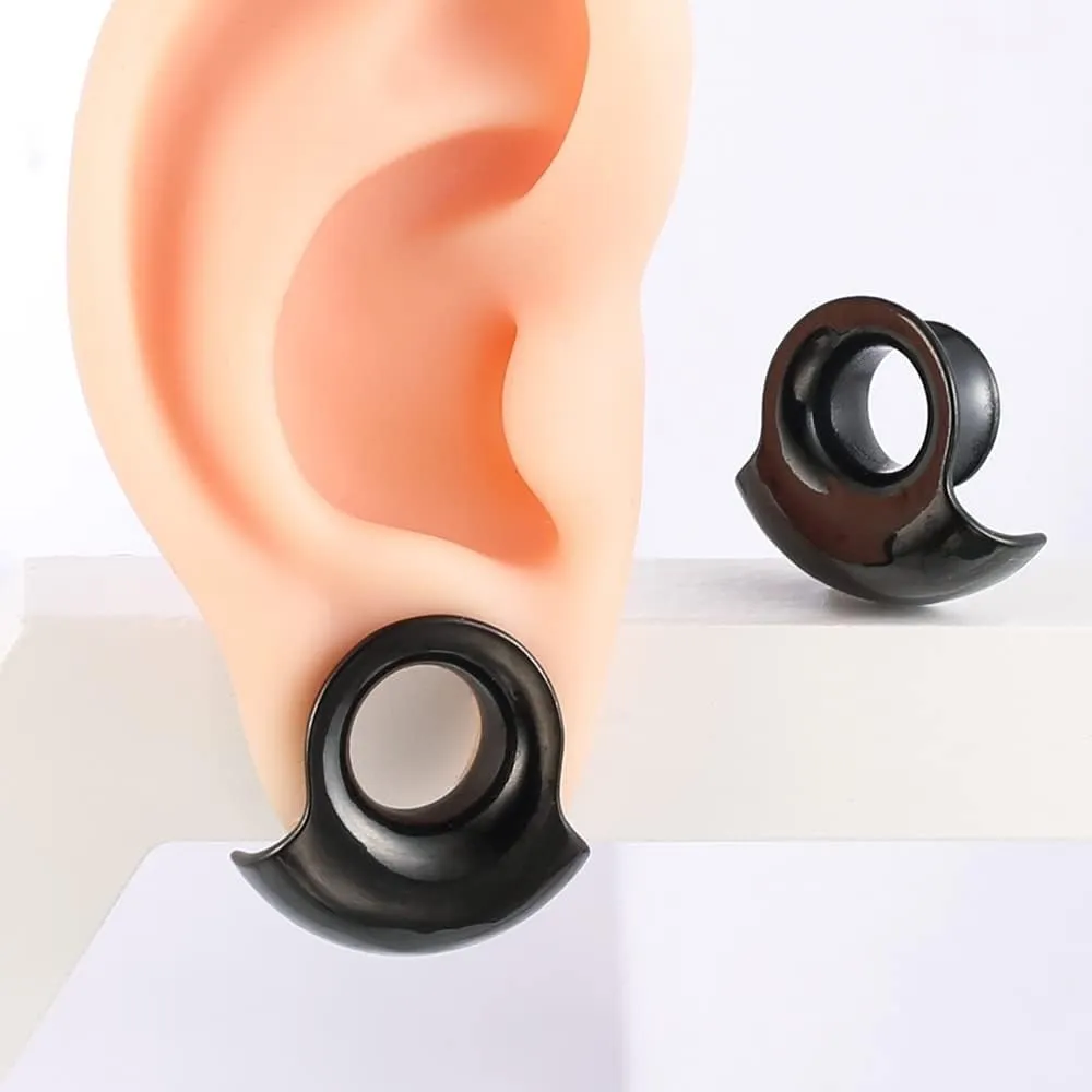 2PCS Ear Plugs Gauges for Stretched Ears Hypoallergenic 316 Stainless Steel Ear cuff Tunels 8mm-25mm (0G-1") Body Piercing Jewelry for Women Men
