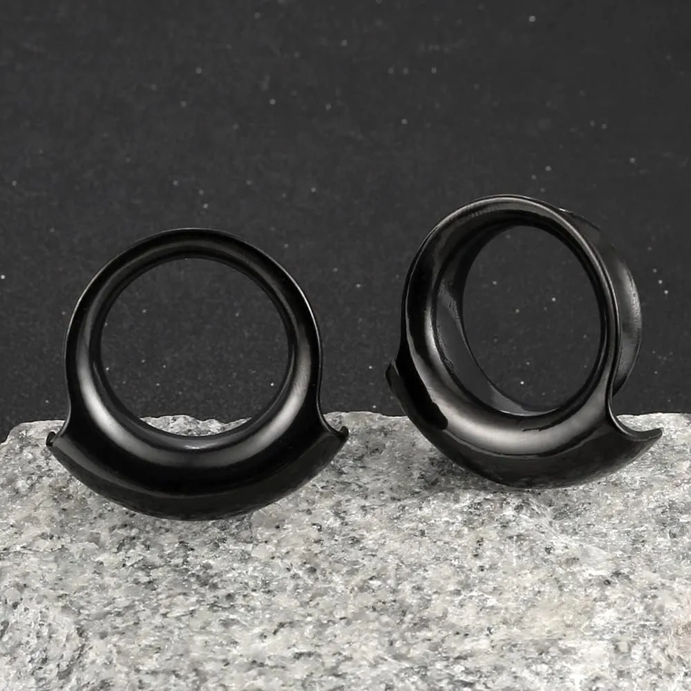 2PCS Ear Plugs Gauges for Stretched Ears Hypoallergenic 316 Stainless Steel Ear cuff Tunels 8mm-25mm (0G-1") Body Piercing Jewelry for Women Men