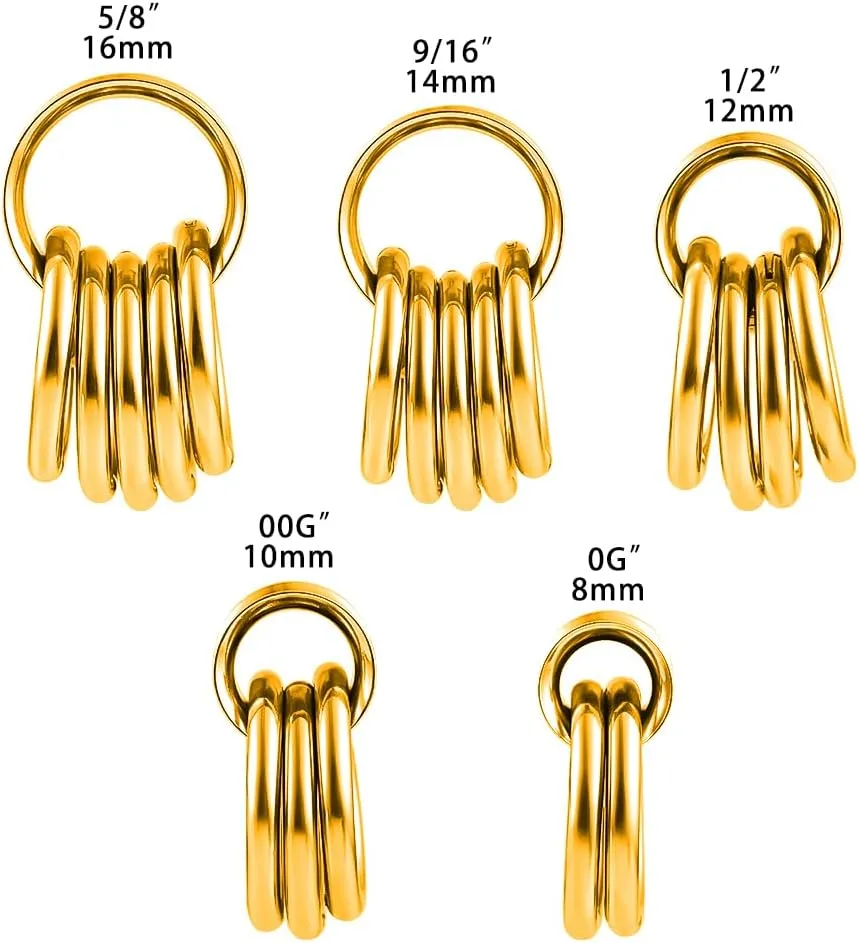 2PCS Ear Tunnels Plugs Gauges with 10PCS Nose Rings 316 Stainless Steel Hypoallergenic Earrings Expanders for Stretched Piercing Body Jewelry