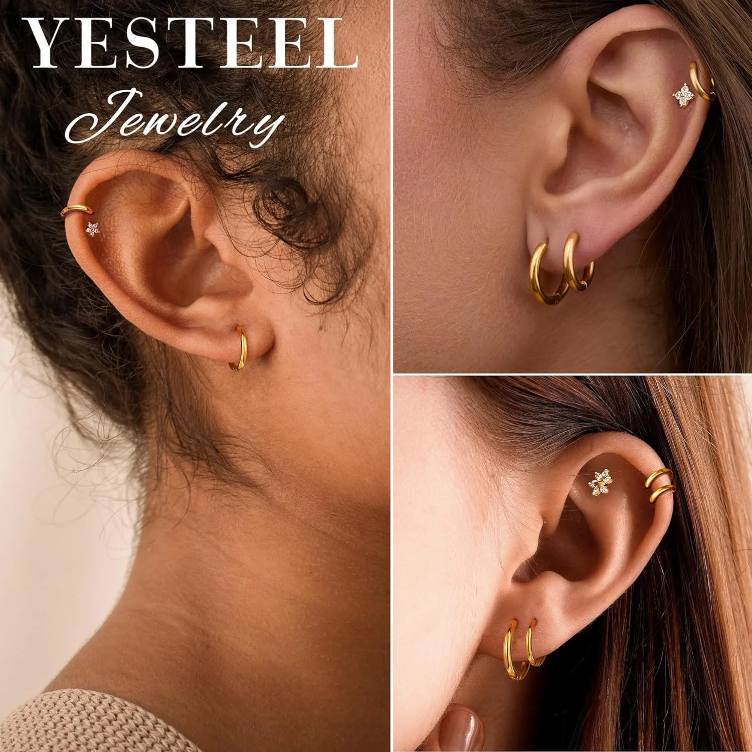 316L Surgical Steel Hoop Earrings, 6mm-20mm Huggie Earrings Men Hypoallergenic, Small Sleeper Mens Hoop Earring Cartilage Earring for Women 20G 18G