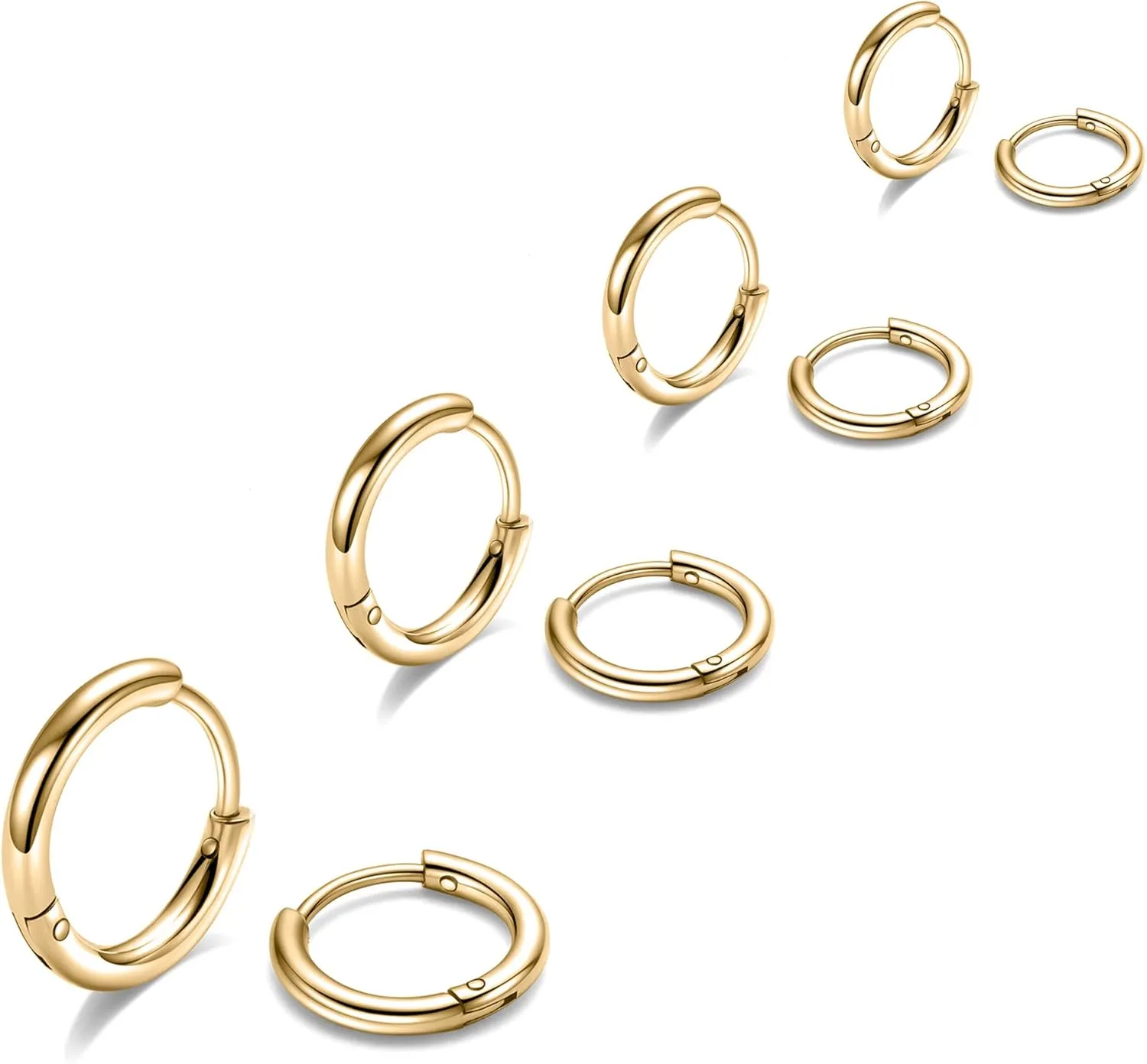 316L Surgical Steel Hoop Earrings, 6mm-20mm Huggie Earrings Men Hypoallergenic, Small Sleeper Mens Hoop Earring Cartilage Earring for Women 20G 18G