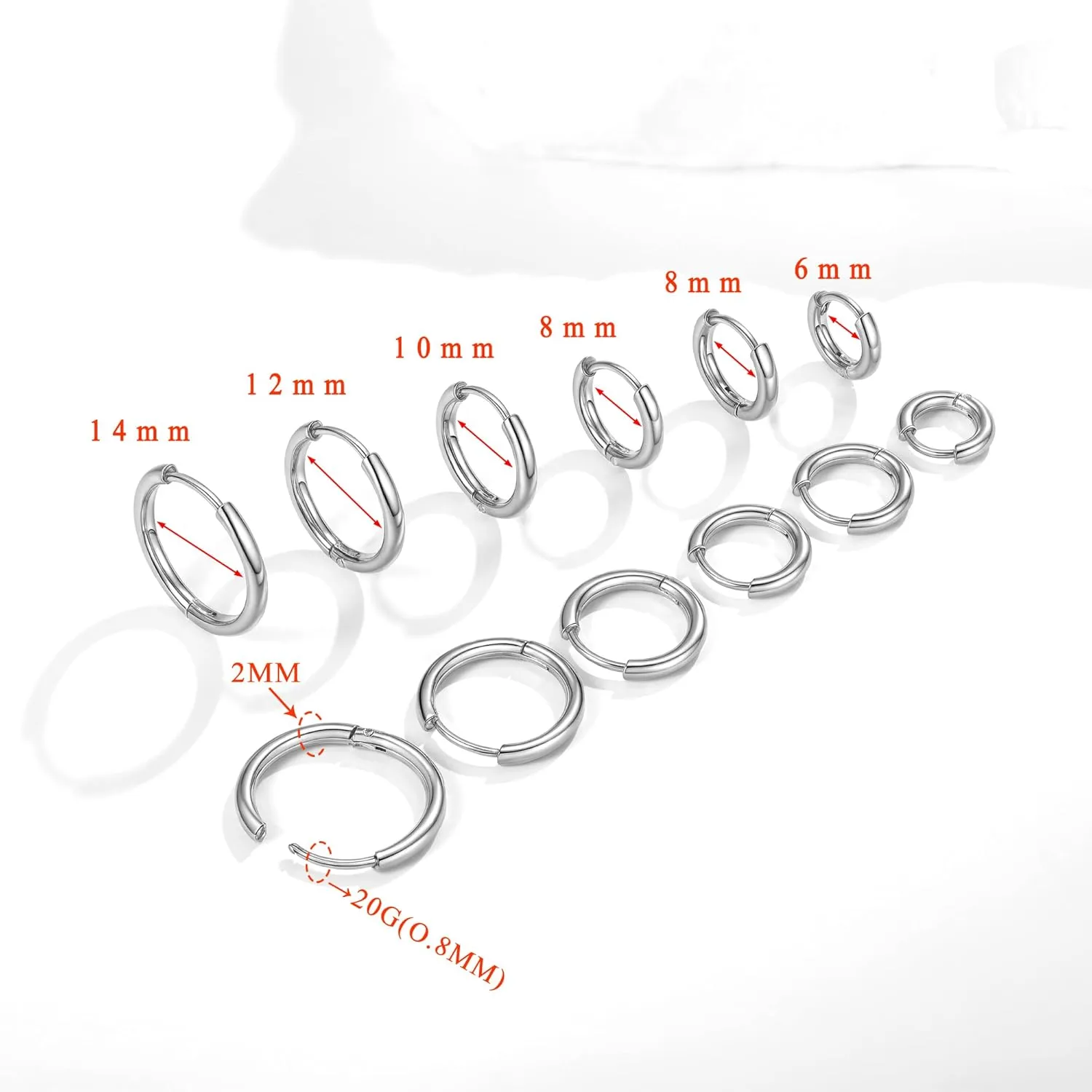 6 Pairs Small Gold Huggie Hoop Earrings Set for Women, 14K Gold Plated Lightweight Minimalist Hypoallergenic Hoops Earrings Pack for Multiple Piercing Cartilage Hoop Earrings Stack Jewelry