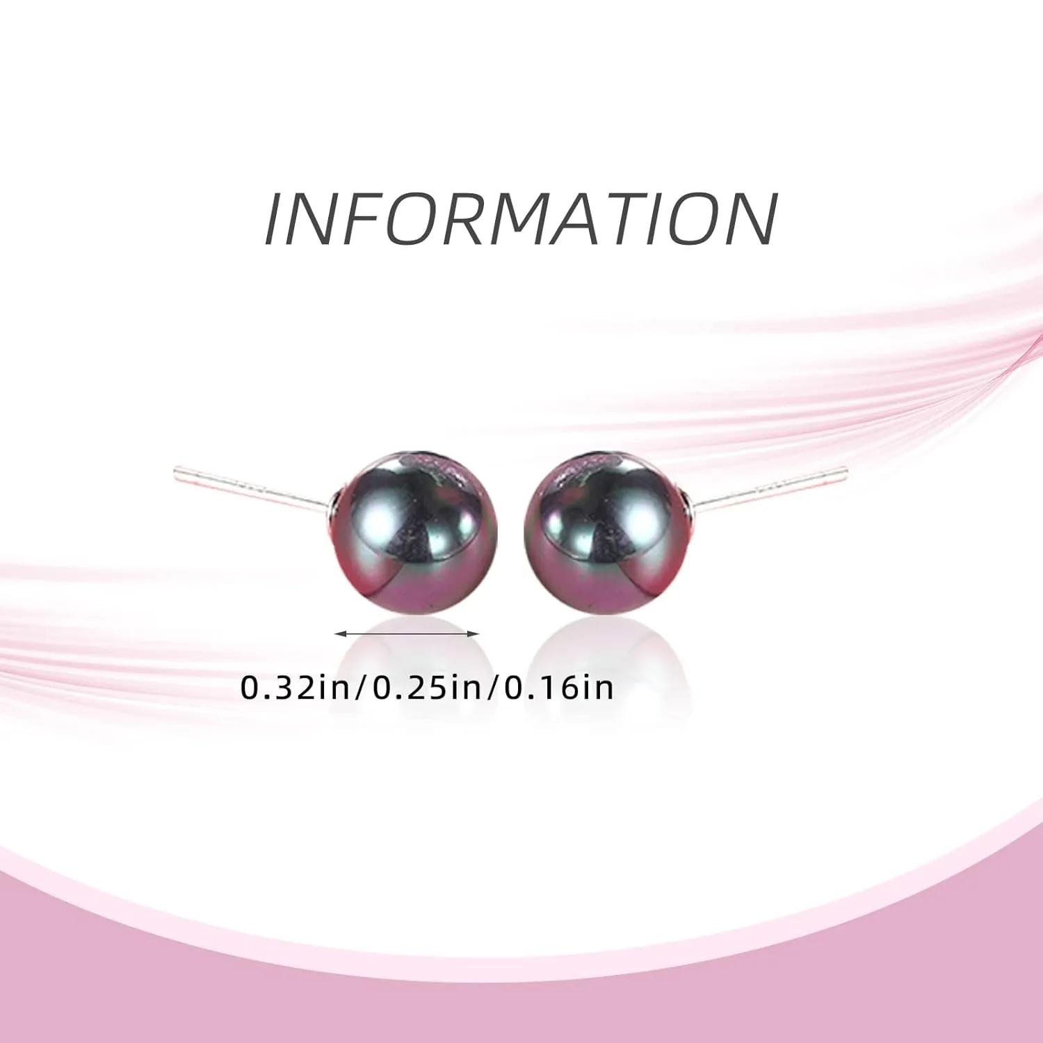 925 Sterling Silver 6MM Black Pearl Stud Earrings for Women Studs Hypoallergenic Jewelry Gifts for Girls Birthday Anniversary