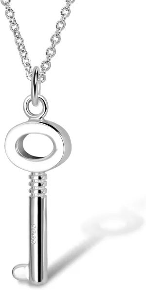 925 Sterling Silver Necklace For Women Charm Pendant Key Choker initial Collar Her Birthday Gift Fine Jewelry
