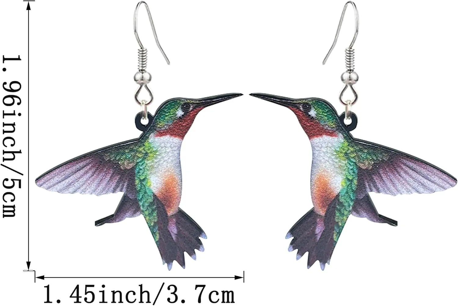 Acrylic Drop Dangle Hummingbird Bird Earrings Bohemian Animal Bird Earrings for Women Jewelry