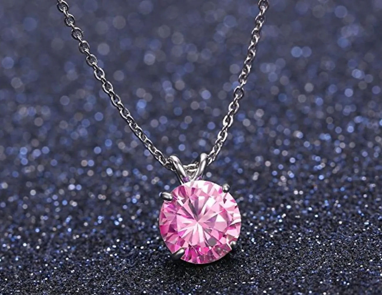 Adabele 18K White Gold Plated 925 Sterling Silver Birthstone Necklace 0.84 Carat 2 Carat Cubic Zirconia Created Diamond Gemstone Hypoallergenic Nickel Free Women Jewelry