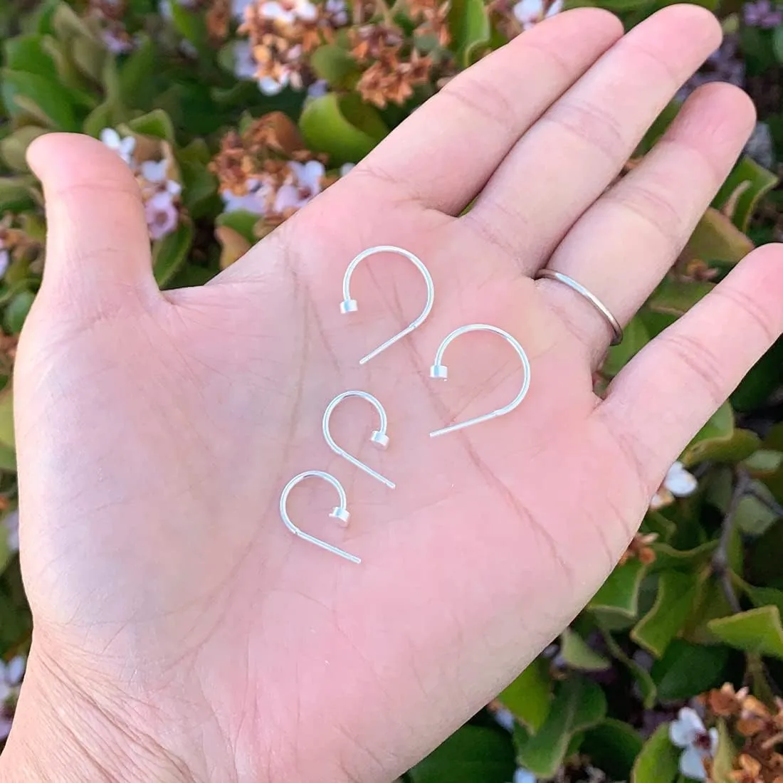 Adabele Authentic Sterling Silver Half Round C Hoop Huggie Earrings 10mm 15mm 20mm 3mm Circle Dot Hypoallergenic Nickel Free Jewelry Women Birthday Gift