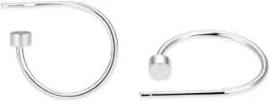Adabele Authentic Sterling Silver Half Round C Hoop Huggie Earrings 10mm 15mm 20mm 3mm Circle Dot Hypoallergenic Nickel Free Jewelry Women Birthday Gift