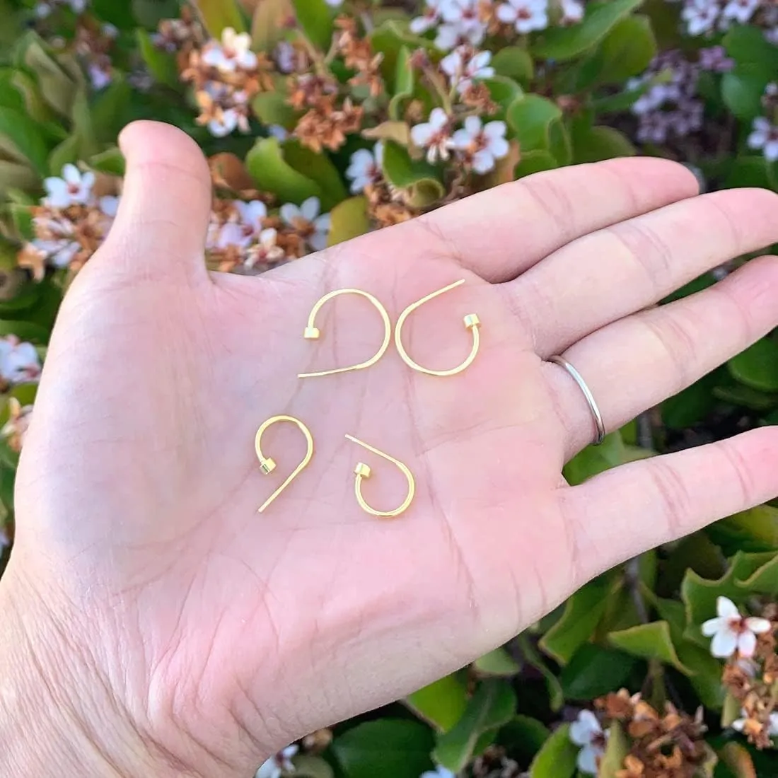 Adabele Authentic Sterling Silver Half Round C Hoop Huggie Earrings 10mm 15mm 20mm 3mm Circle Dot Hypoallergenic Nickel Free Jewelry Women Birthday Gift