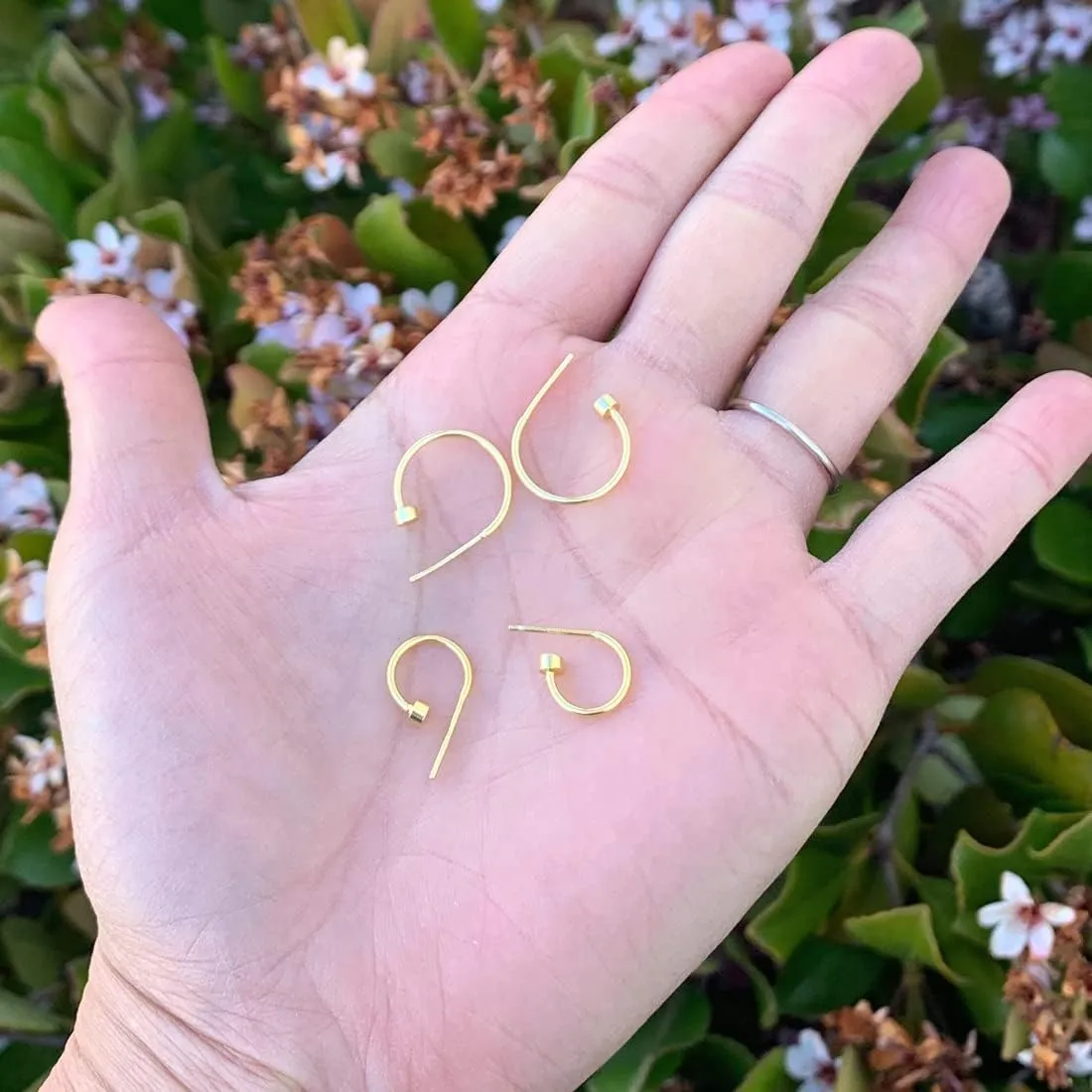 Adabele Authentic Sterling Silver Half Round C Hoop Huggie Earrings 10mm 15mm 20mm 3mm Circle Dot Hypoallergenic Nickel Free Jewelry Women Birthday Gift