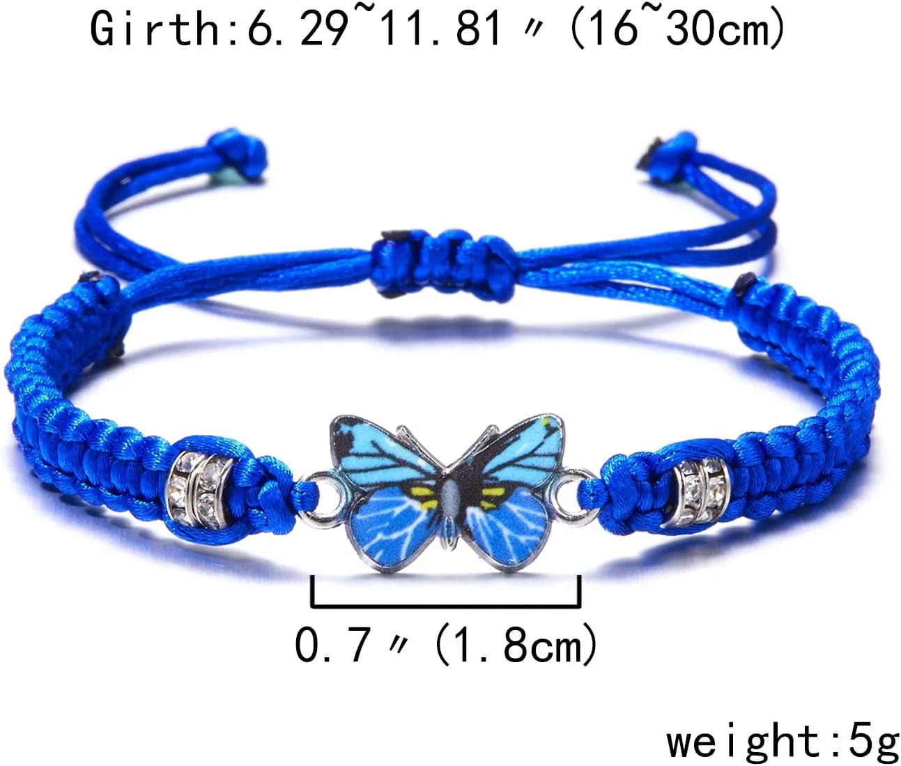 Always Believe in Yourself Butterfly Bracelet - Cute Charm Bracelets for Women, Adjustable Braided Rope, Lucky Friendship Matching Bracelet