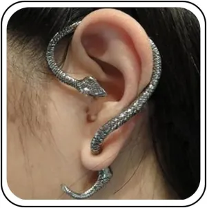 Andelaisi Punk Snake Cuff Earrings Silver Snake Cuff Wrap Crawler Earrings Vintage Snake Crawler Climber Earring Gothic Animal Studs Earrings Jewelry for Women