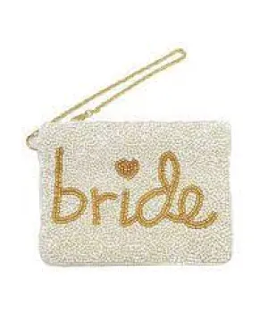 Beaded Bride Coin Pouch with Chain