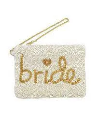 Beaded Bride Coin Pouch with Chain