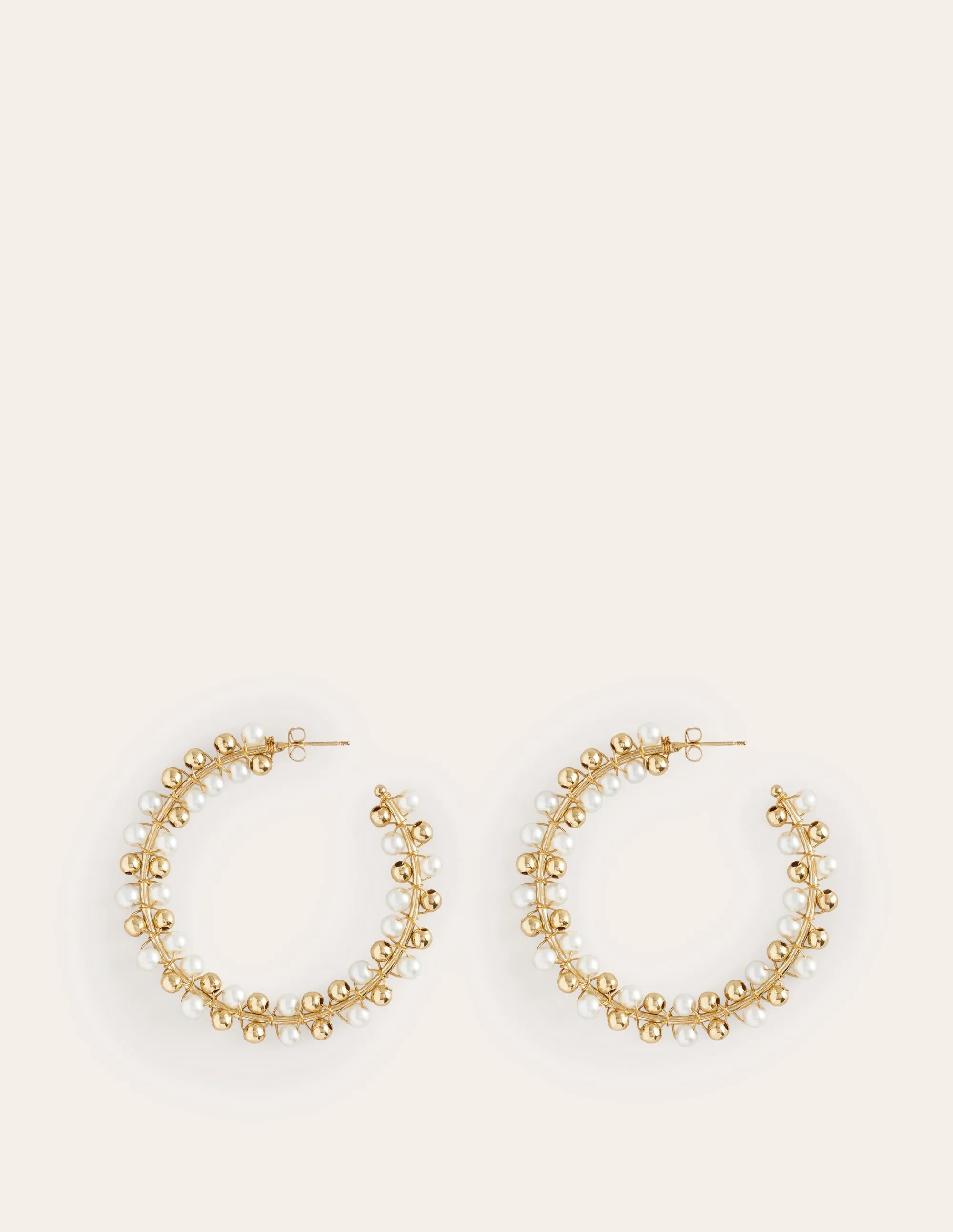 Beaded Hoops-Gold