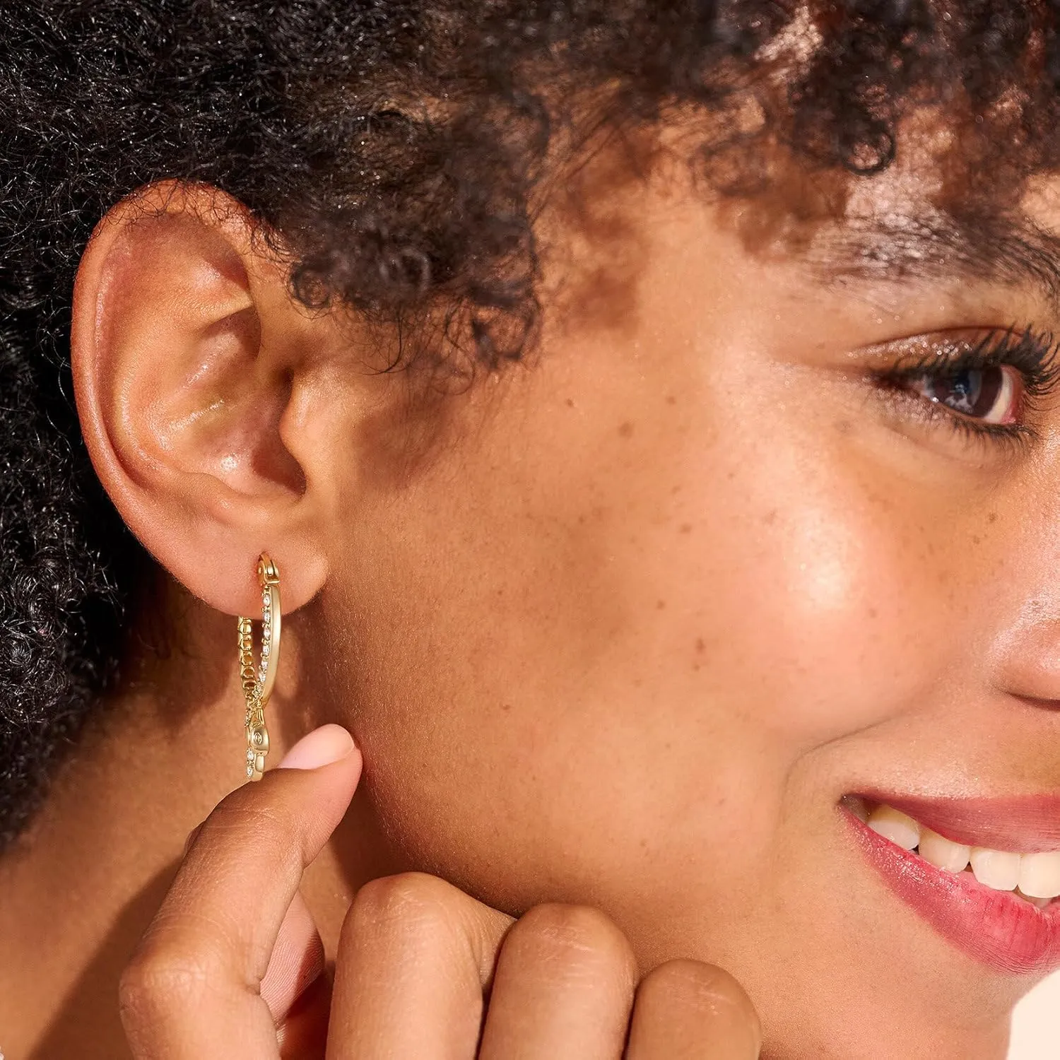 BENEIGE Women Hoop Huggie Earrings 14K Gold Plated Cubic Zirconia Earrings Simple Boho Earrings Handmade Hypoallergenic Jewelry Gifts