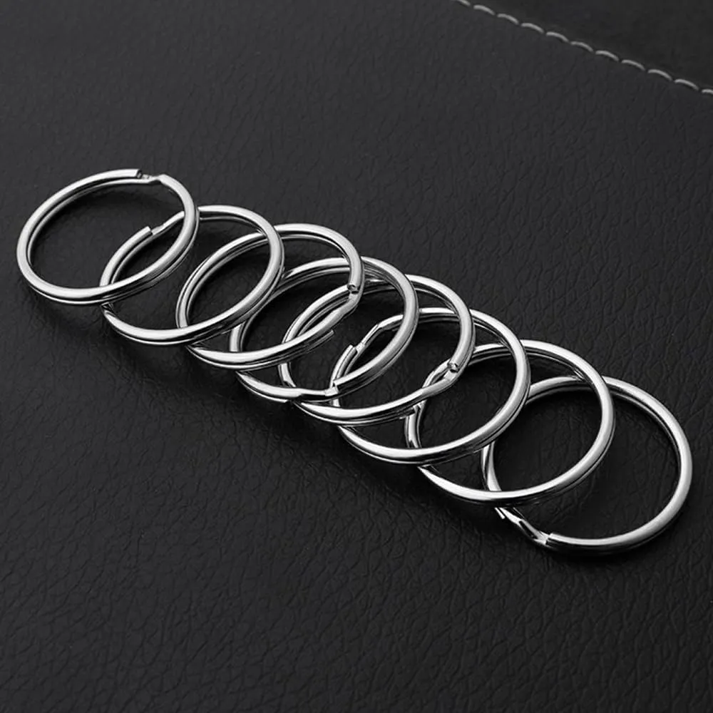 BiyrlyStainless Steel Keyrings,Round Key Rings for Flat Keychains For Home Car Office Keys Attachment