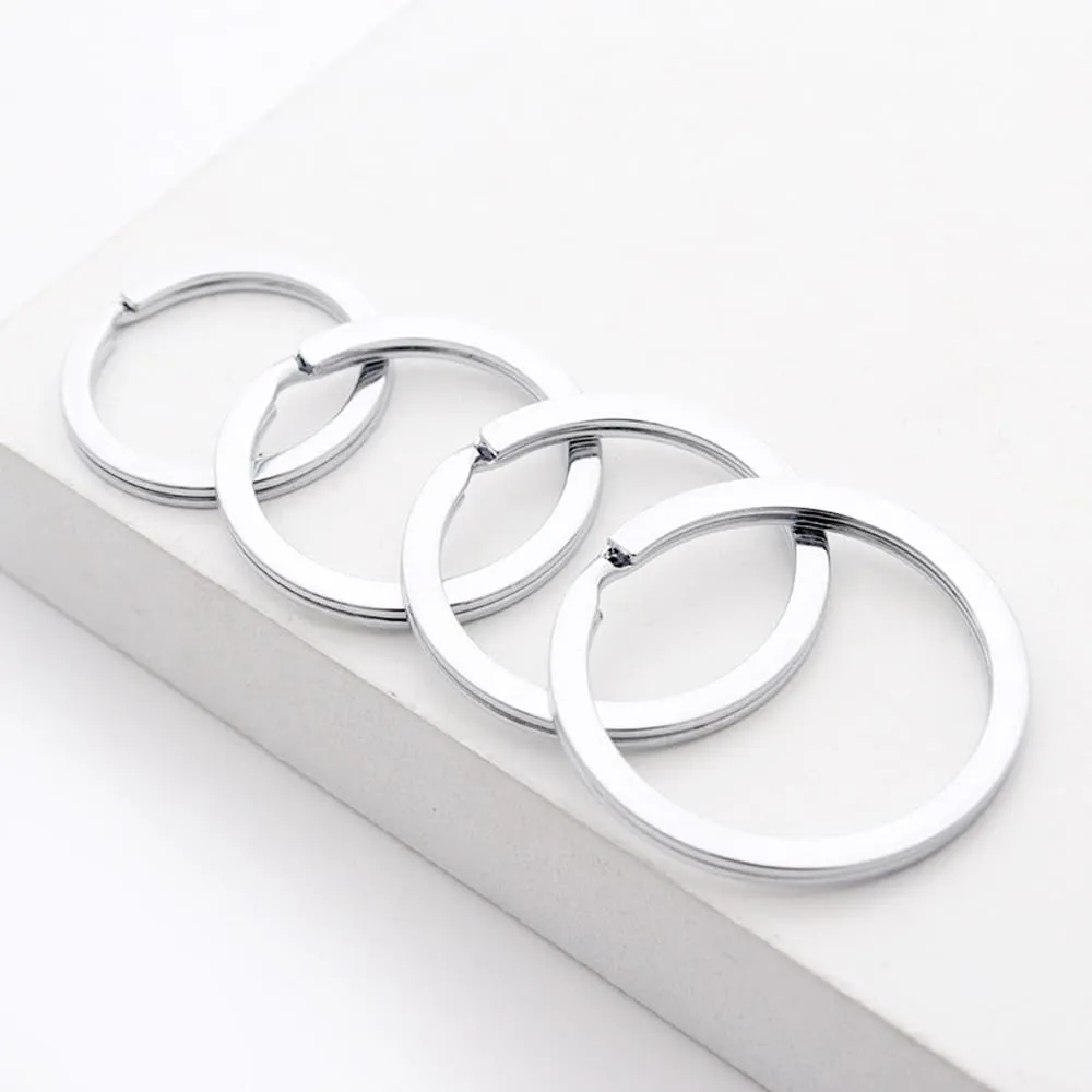 BiyrlyStainless Steel Keyrings,Round Key Rings for Flat Keychains For Home Car Office Keys Attachment