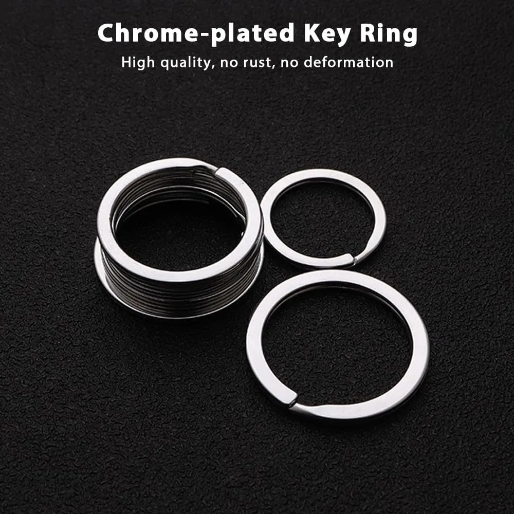 BiyrlyStainless Steel Keyrings,Round Key Rings for Flat Keychains For Home Car Office Keys Attachment