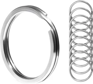 BiyrlyStainless Steel Keyrings,Round Key Rings for Flat Keychains For Home Car Office Keys Attachment