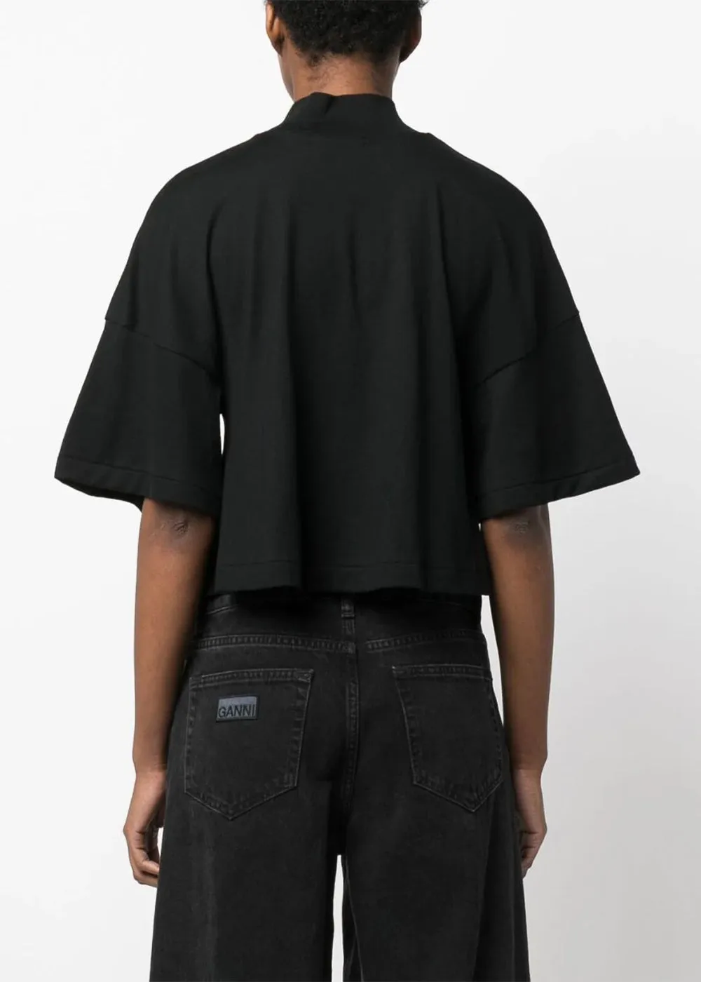 Black Cut-Out Cropped T-Shirt