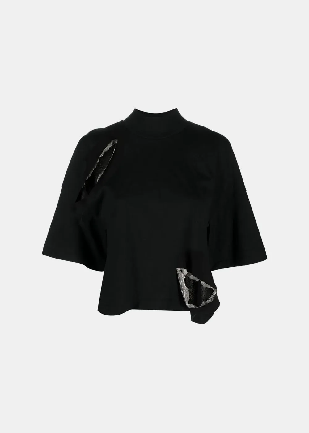Black Cut-Out Cropped T-Shirt