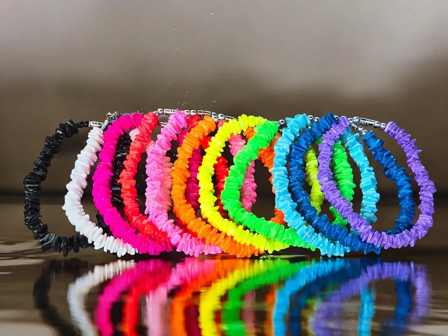 BlueRica Puka Chip Shell Anklet (Solid Color) 10"