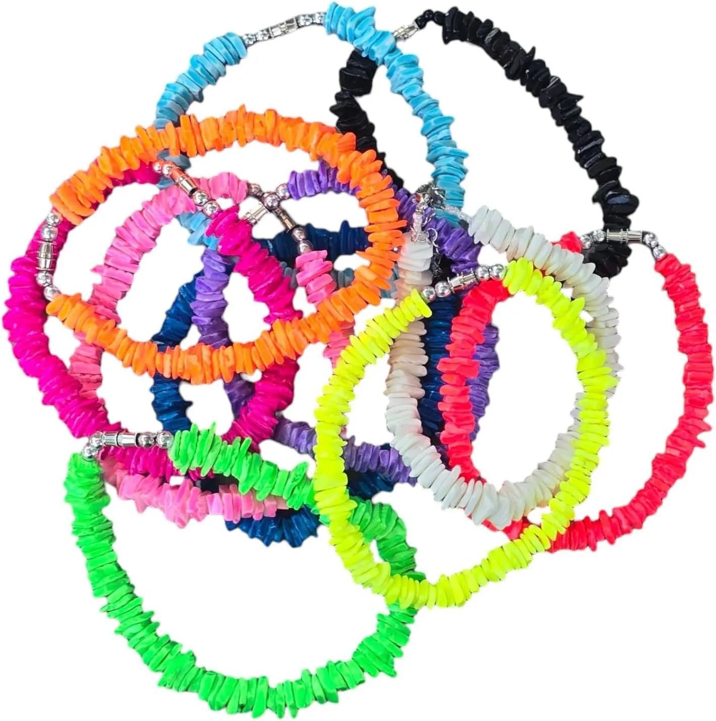 BlueRica Puka Chip Shell Anklet (Solid Color) 10"